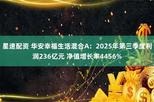 星速配资 华安幸福生活混合A:2025年第三季度利润236亿元 净值增长率4456%